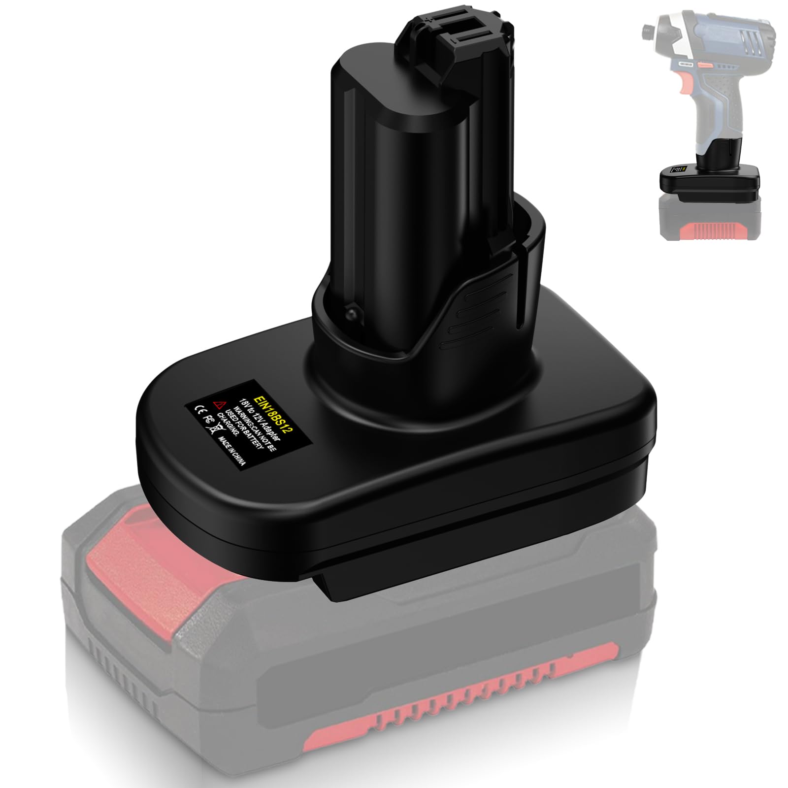 Battery Adapter for Einhell Use for Professional 12V Power Tool,for Einhell 18V Battery Convert to Work for Bosch 12V 10.8V GBA Cordless Tools