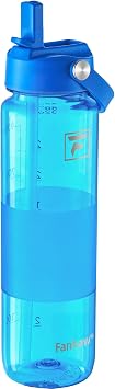 Fanhaw 32 oz Clear Water Bottle with Straw Lid - Tritan, BPA-Free, Lightweight, Wide Mouth, Leak-Proof, Perfect for Gym, Travel, School, Office, and Sports Classic Blue