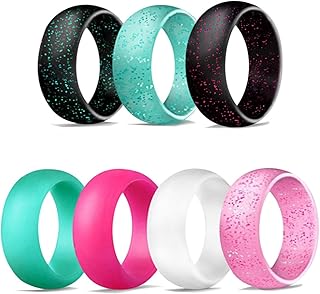 Silicone Ring Women Rubber Wedding Bands for her 5.7mm Wide,2mm Thick