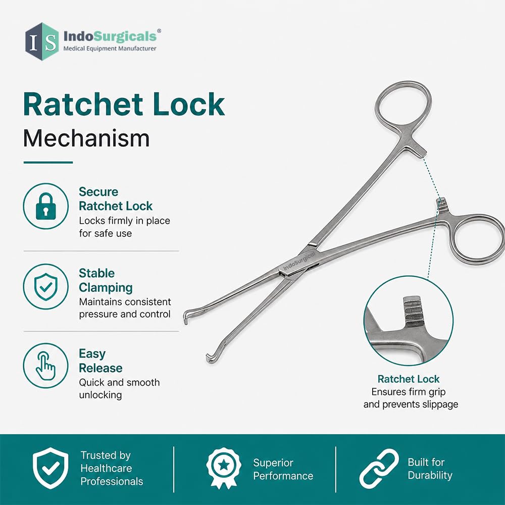 IS IndoSurgicals Deluxe Quality Babcock Forceps (10") 3