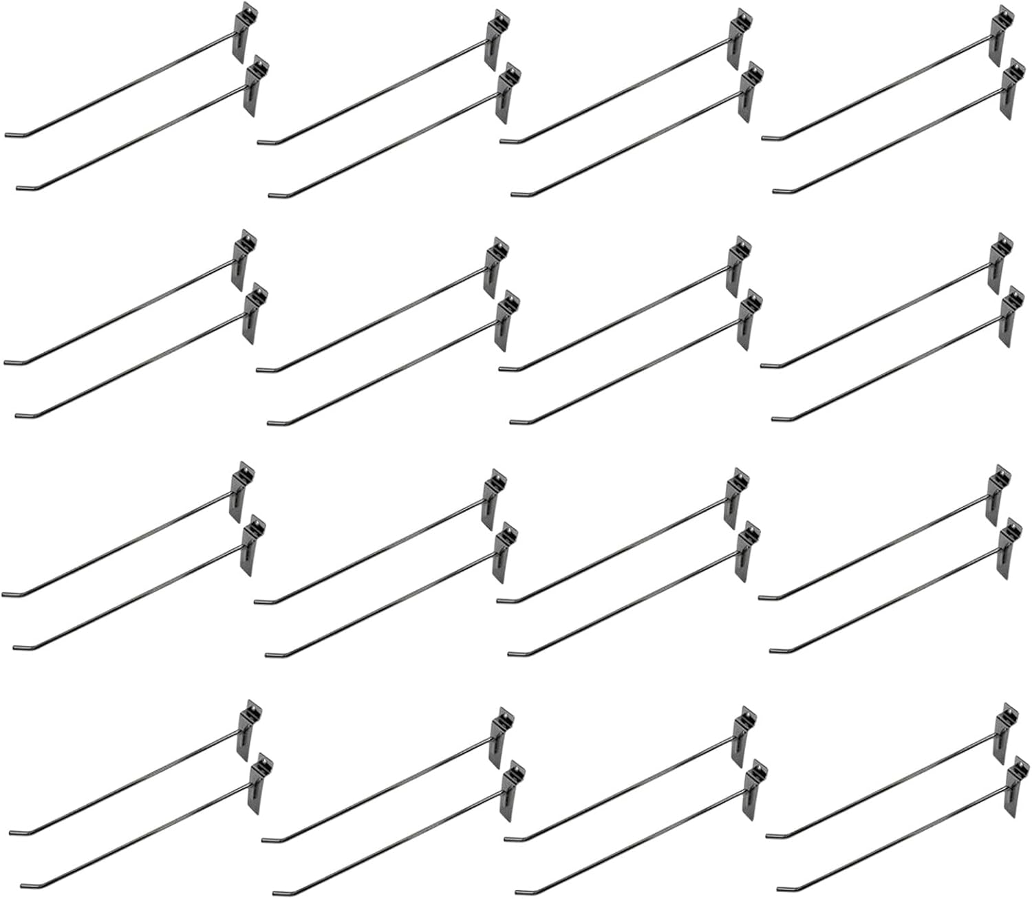 12" Hook Panel Display Hooks, 1/4" Thickness Metal, Chrorne - Pack 24