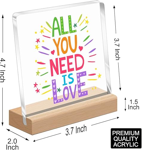 Miniatura 2 de Decoración inspiradora de escritorio, letrero de acrílico con soporte de madera para el hogar, oficina, aula, estante, decoración de mesa, A333