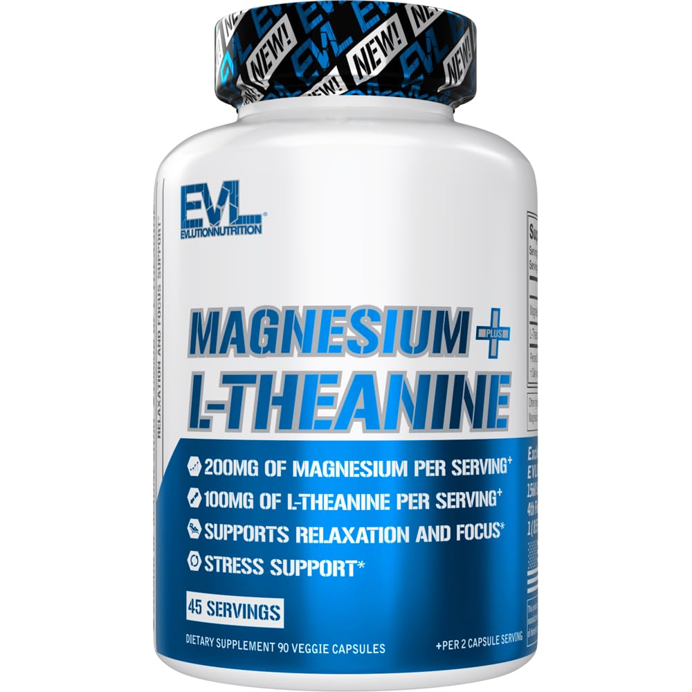 EVL Magnesium + L Theanine - Supports Relaxation & Focus - 45 Servings
