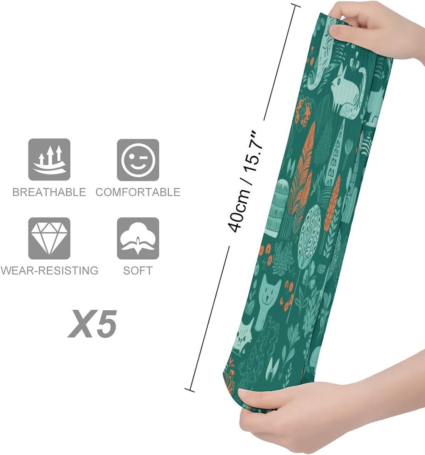 Green Animals Stocking - Cute Casual Long Athletic,Crew Sock for Men Women,Running Socks Soft Breathable for Gift