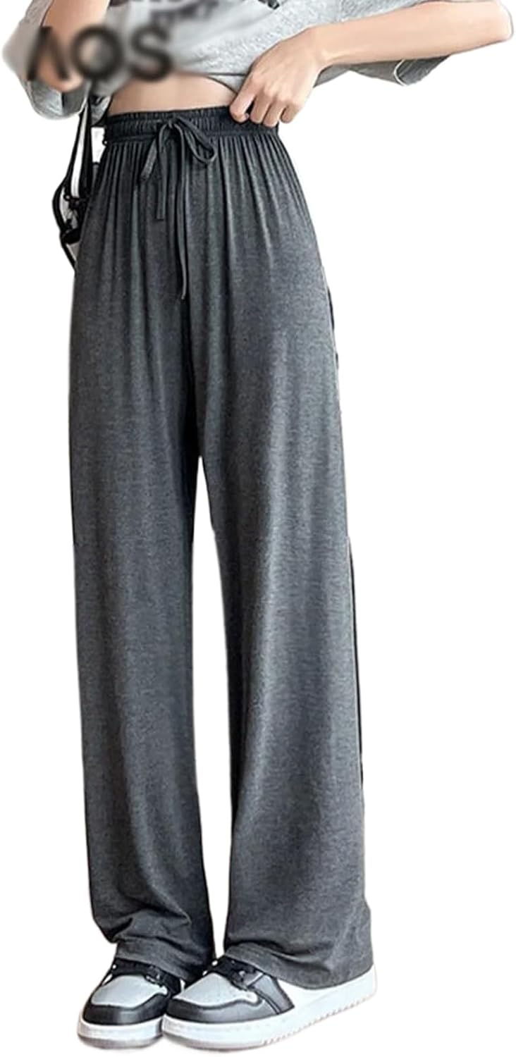 Women Summer Wide Leg Pants Elastic Loose Casual High Waist Dance Pants