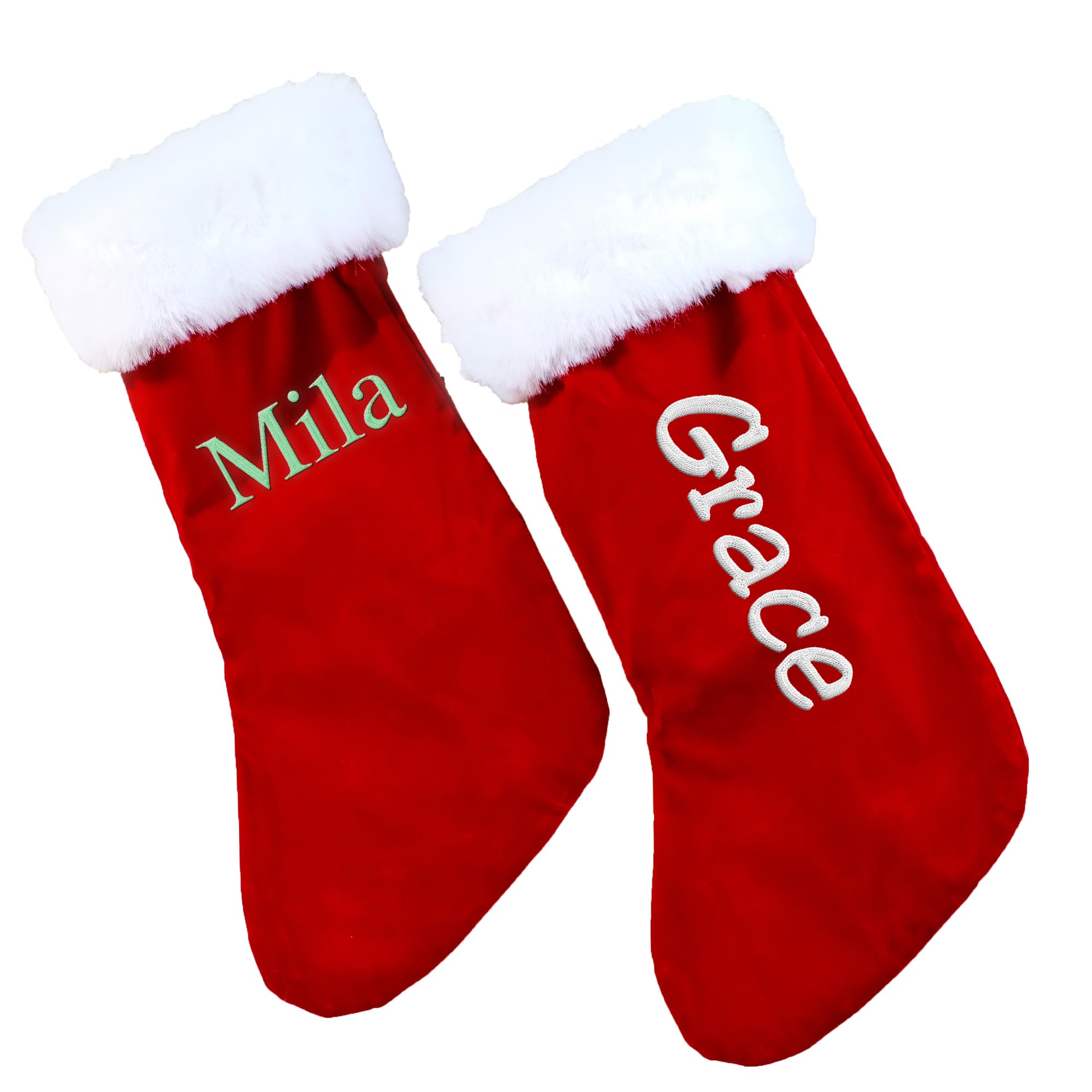 Chaussette de Noël personnalisée : le cadeau idéal en polaire brodée pour la famille