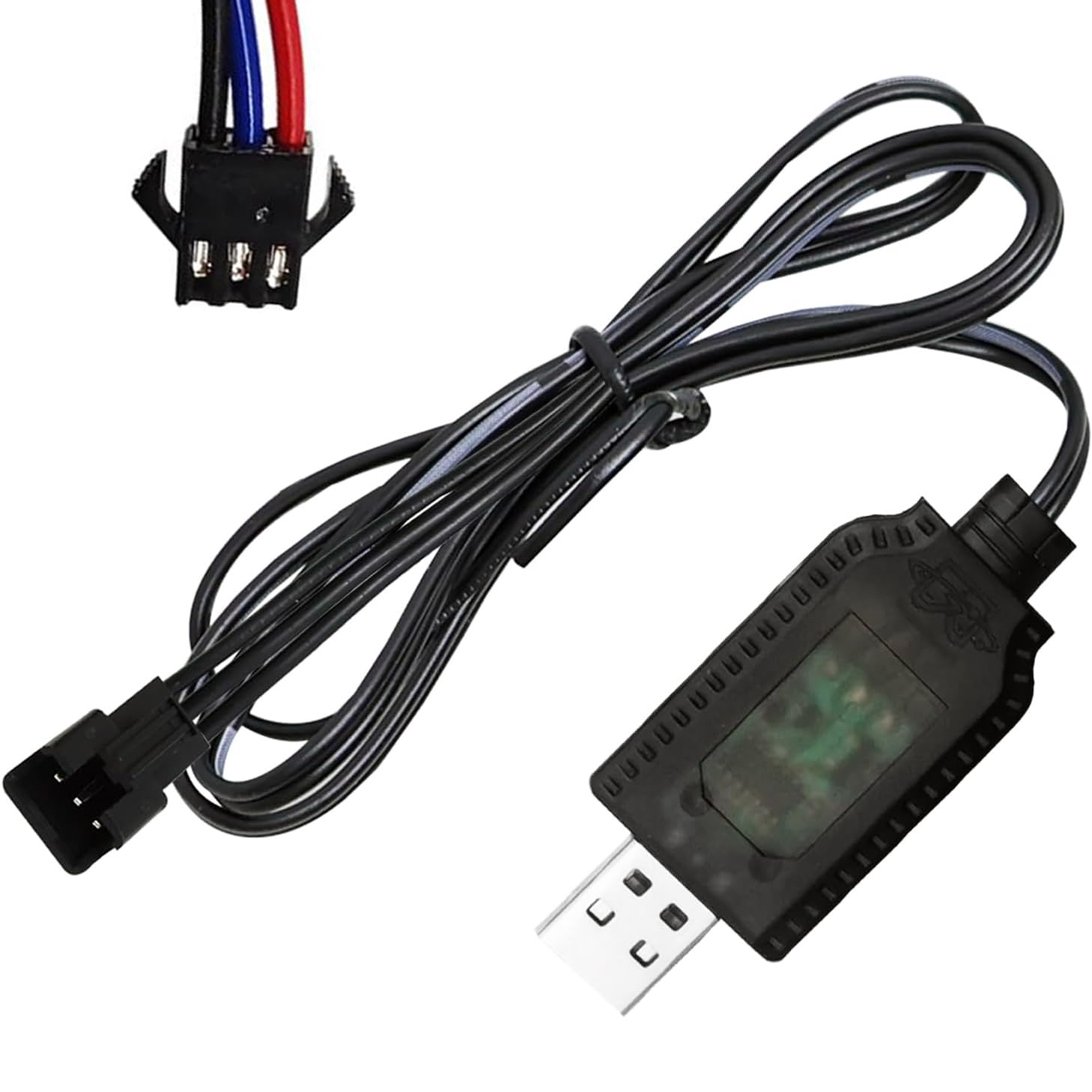 ENJOY-UNIQUE Cable de Carga USB 7,4V para baterías Recargables LiPo SM-4 Pines, Cargador Bateria Lipo 7.4v para Juguetes RC de Teledirigido, Coches, Camiones, Trenes, Barcos, Aviones