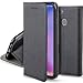 Produktbild Moozy Hülle Flip Case für Xiaomi Mi 8 Lite, Schwarz - Dünne Magnetische Klapphülle Handyhülle mit Kartenfach und Standfunktion