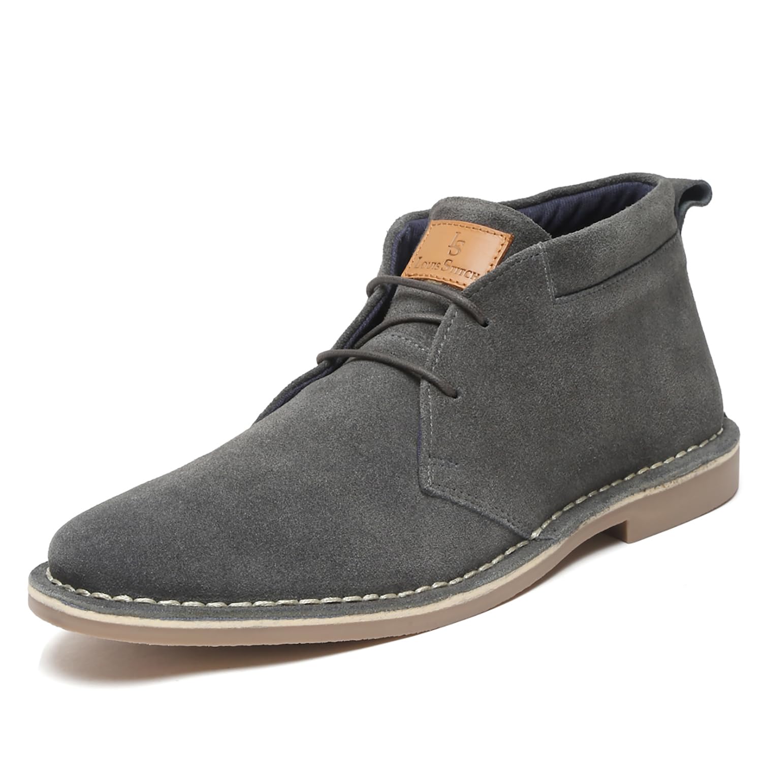 Chukka Boots For Men| Suede Leather Boots for Men| High Ankle Casual Boot | Casual Office & Trekking Shoes | Hiking Boots for Men | Stitch Down Desert Boots | Size-UK012 Grey SDSUCKCUGY-image-21