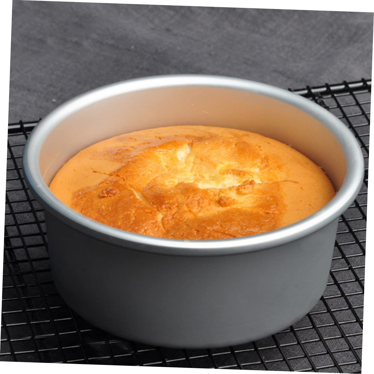 COLLBATH 4pièces Moule à Gâteau Rond Antiadhésif Avec Fond Amovible De Alliage Pour Cheesecakes Et Desserts Miniatures