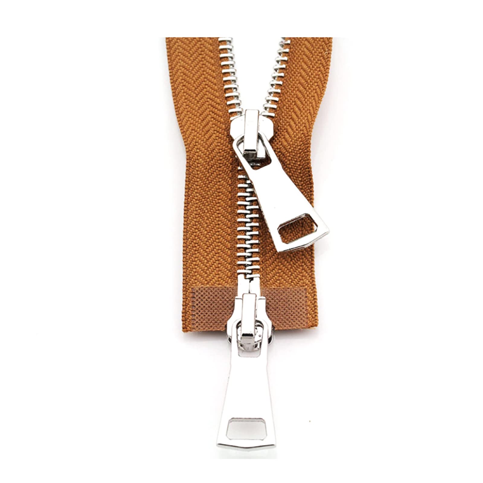 5# Metal Zipper Double Slider Two-Way 70-90cm Multicolor for Sewing Accessories(Brown,70cm)