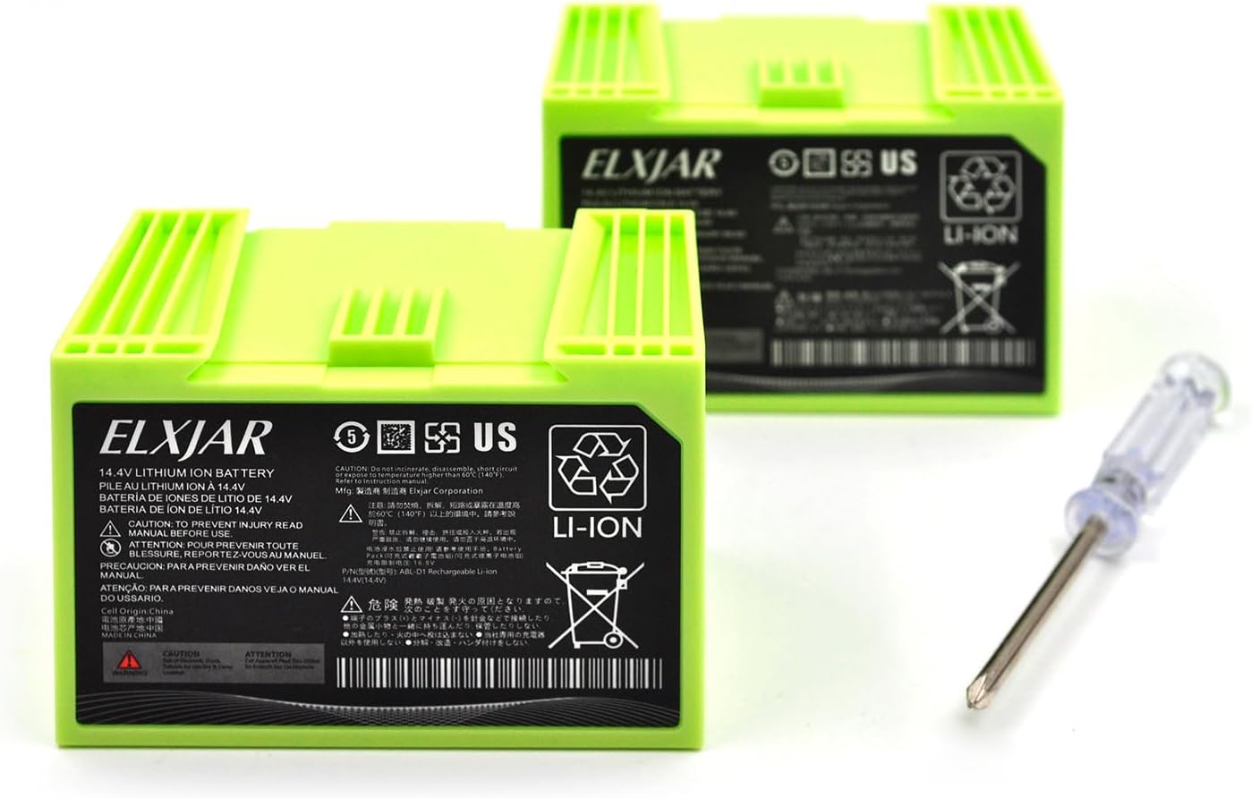 (2-Pack) 14.4V Li-ion Battery Replacement for iRobot Roomba i7+ i7 i3 i4 e5 e6 J7 7150 7550 i3+ i4+ Vacuum Battery Roomba e and i Series