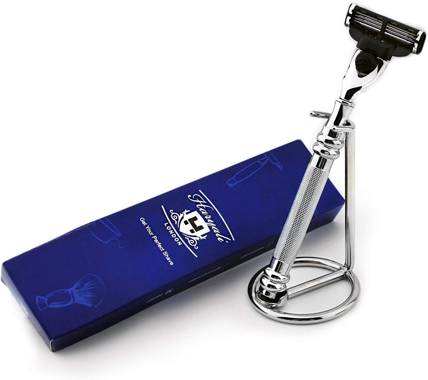 Stainless Steel Triple Edge Compatible Shaving Razor & Razor Stand