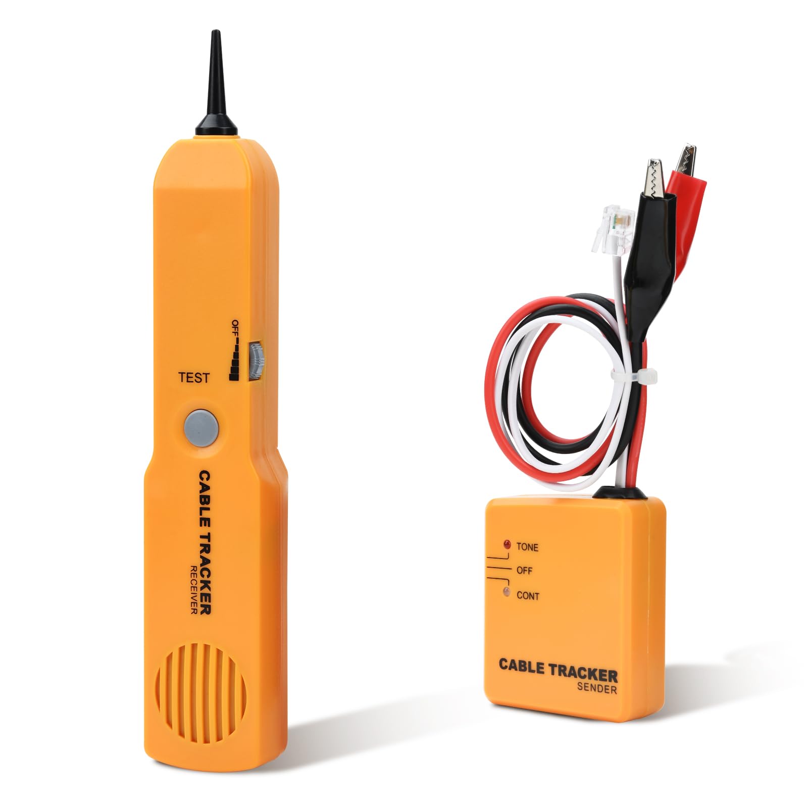 Buscador de cables y comprobador de red Fastsaw Cable Tracker con generador de sonido y sondas para pruebas de continuidad, seguimiento de cables y prueba de línea telefónica, incluye