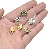 Vista 7 de JKJF 30 dijes de metal para tetera, taza de té, mini colgantes de taza de café, dijes vintage para tetera, colgante a granel para manualidades