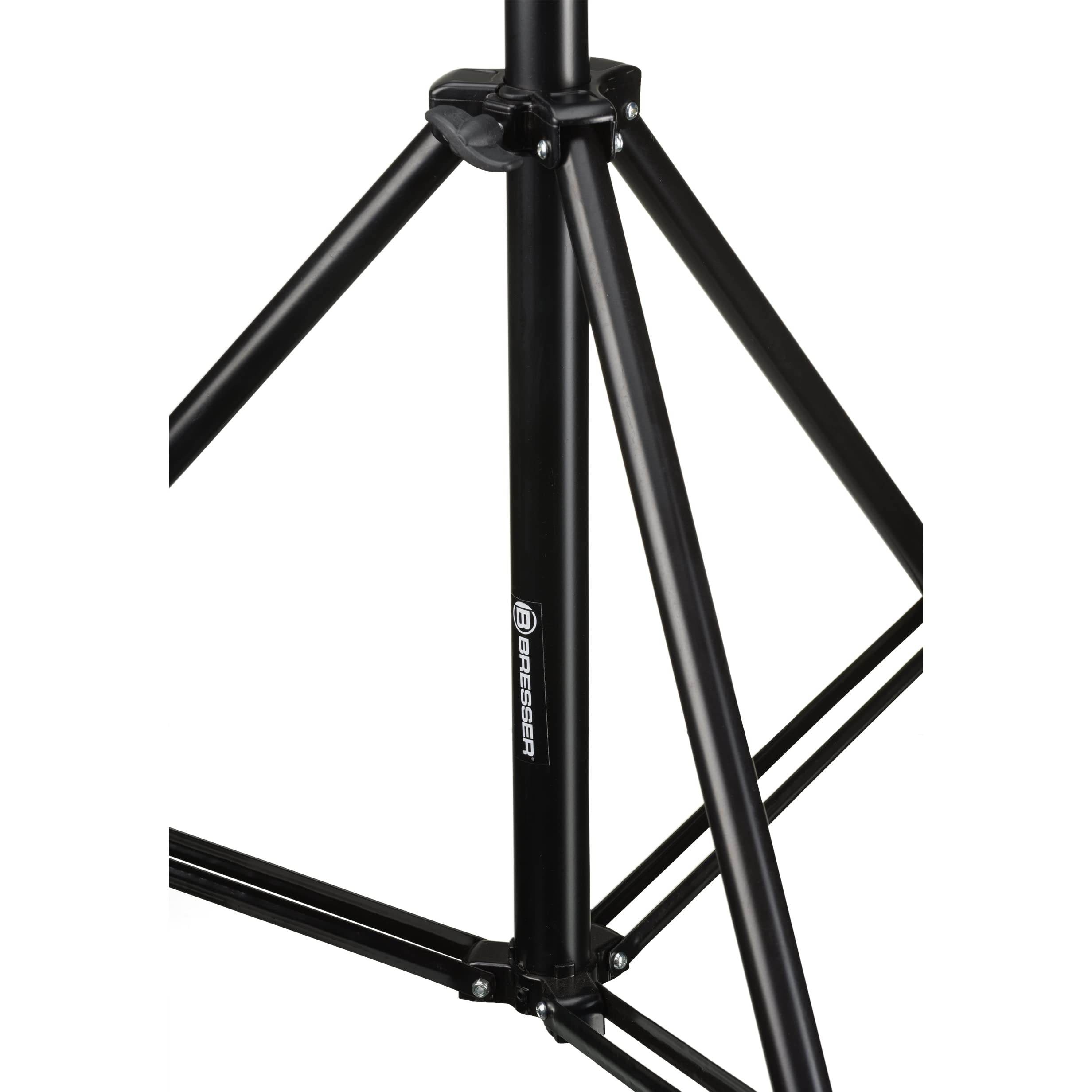 Statyw BRESSER 2× BR-TP280 PRO-1 (280 cm) + torba | Dwa składane statywy aluminiowe, czarna powłoka proszkowa, metalowe łączenia, długość po złożeniu 98 cm, torba na 3 statywy