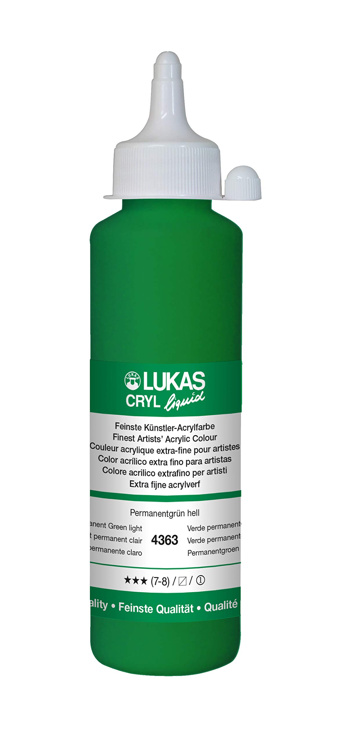 LUKASCryl Liquid Acrylic 250 ml Bottle - Permanent Green Light