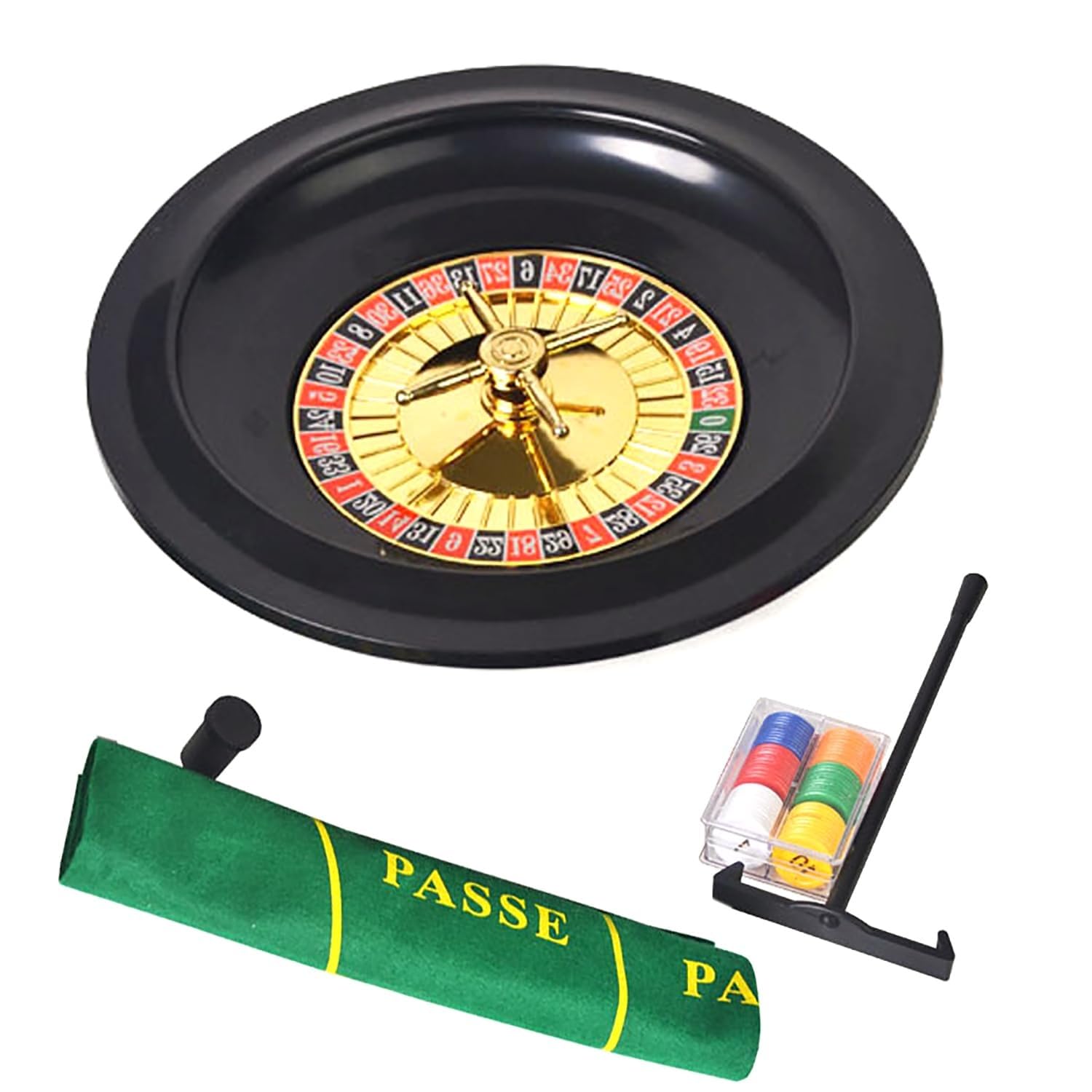 Juego De Ruleta De 10" El Kit De Juego De Casino Contiene Rueda De Ruleta De Plástico, Fichas, Naipes Y Diseño De Fieltro, For Una Noche De Juegos En Casa O Una Fiesta En Un Club