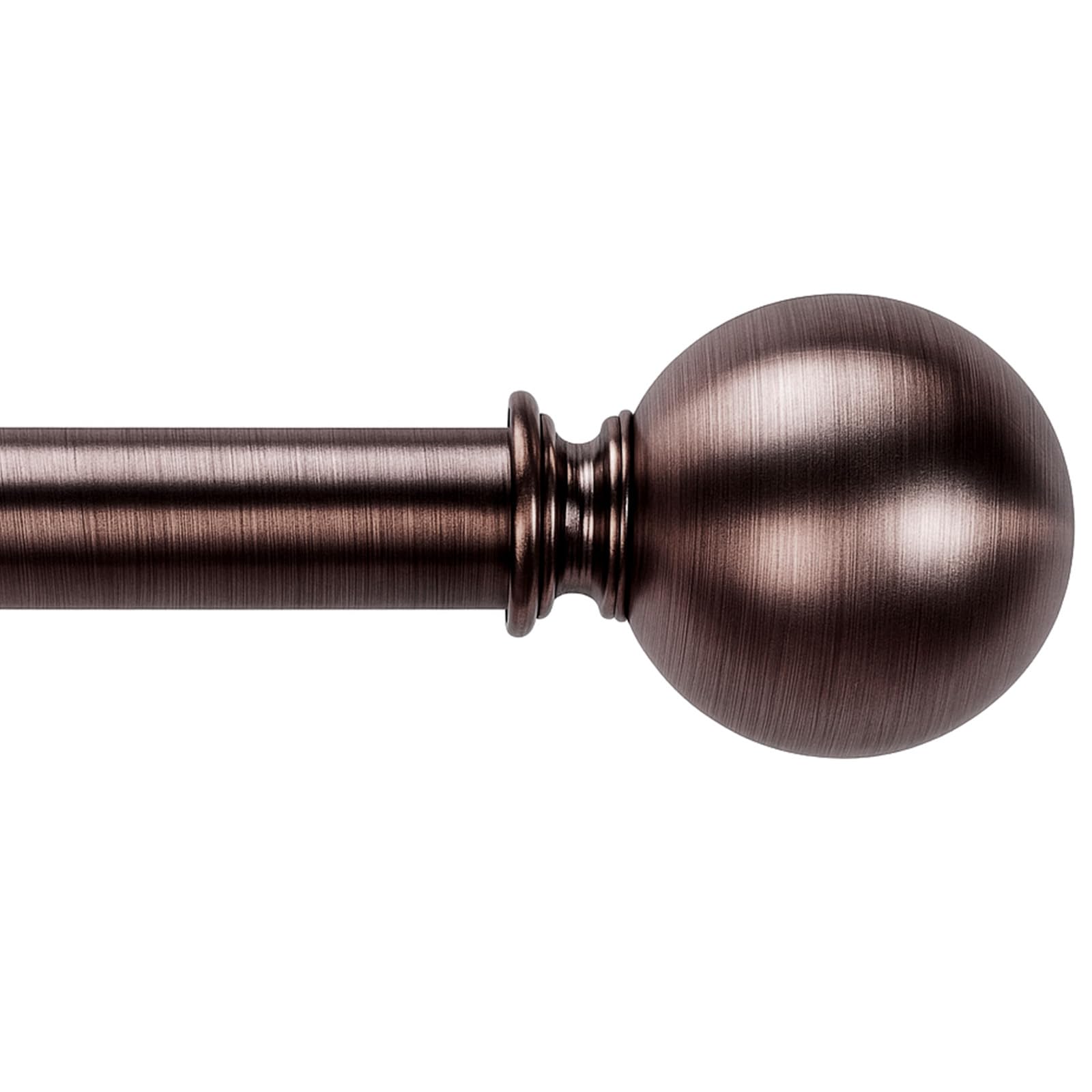 Brown Curtain Rods for Windows 18 to 45 inches, 1 Inch Modern Metal Drapery Rods, Adjustable Heavy Duty Curtain Pole with Round Finials(18"-45"Dark Red)