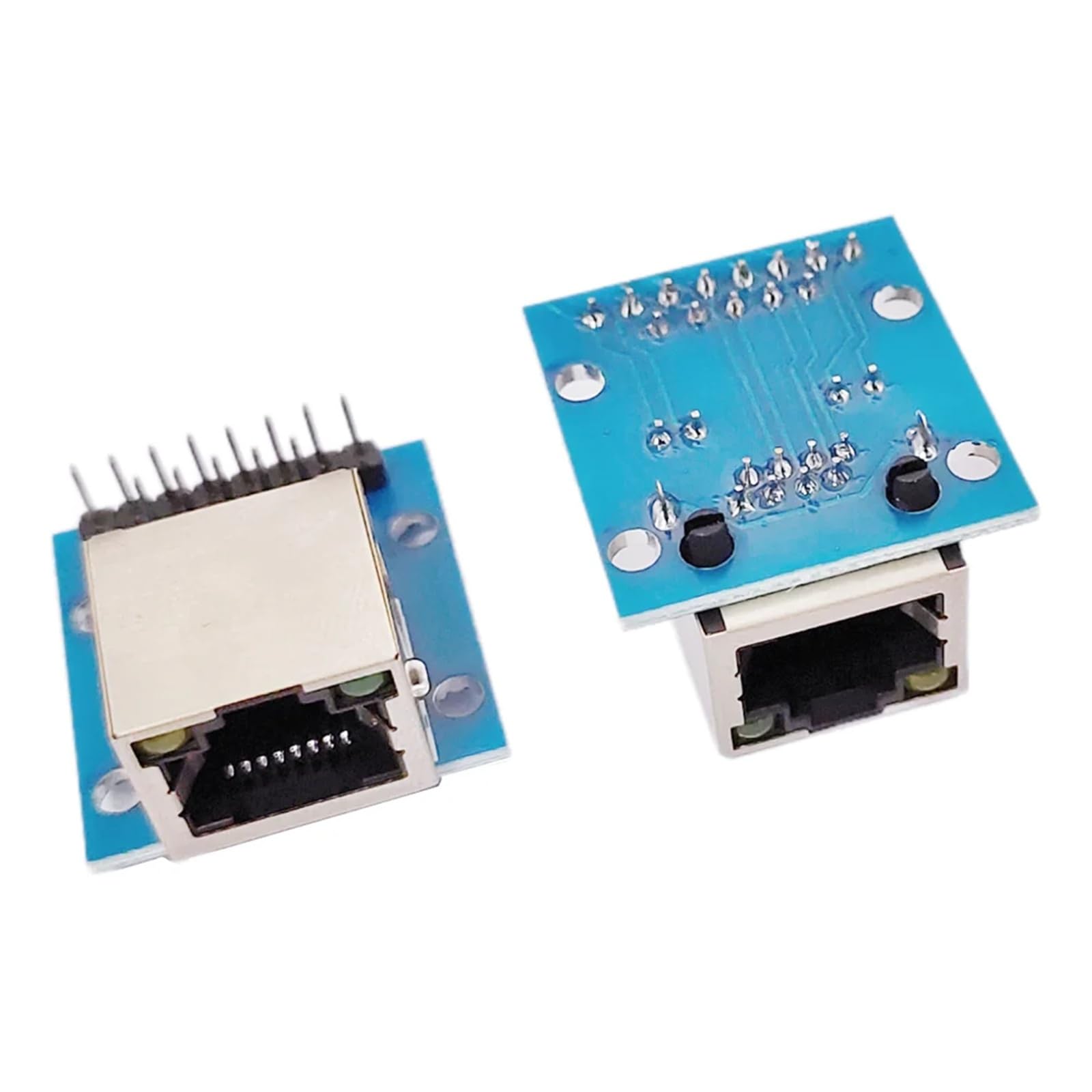 2/5 szt. płyta rozdzielcza RJ45 ze światłami LED 8P8C żeńskie gniazdo adapter adapter test z nagłówkami pinowymi (2 szt.)
