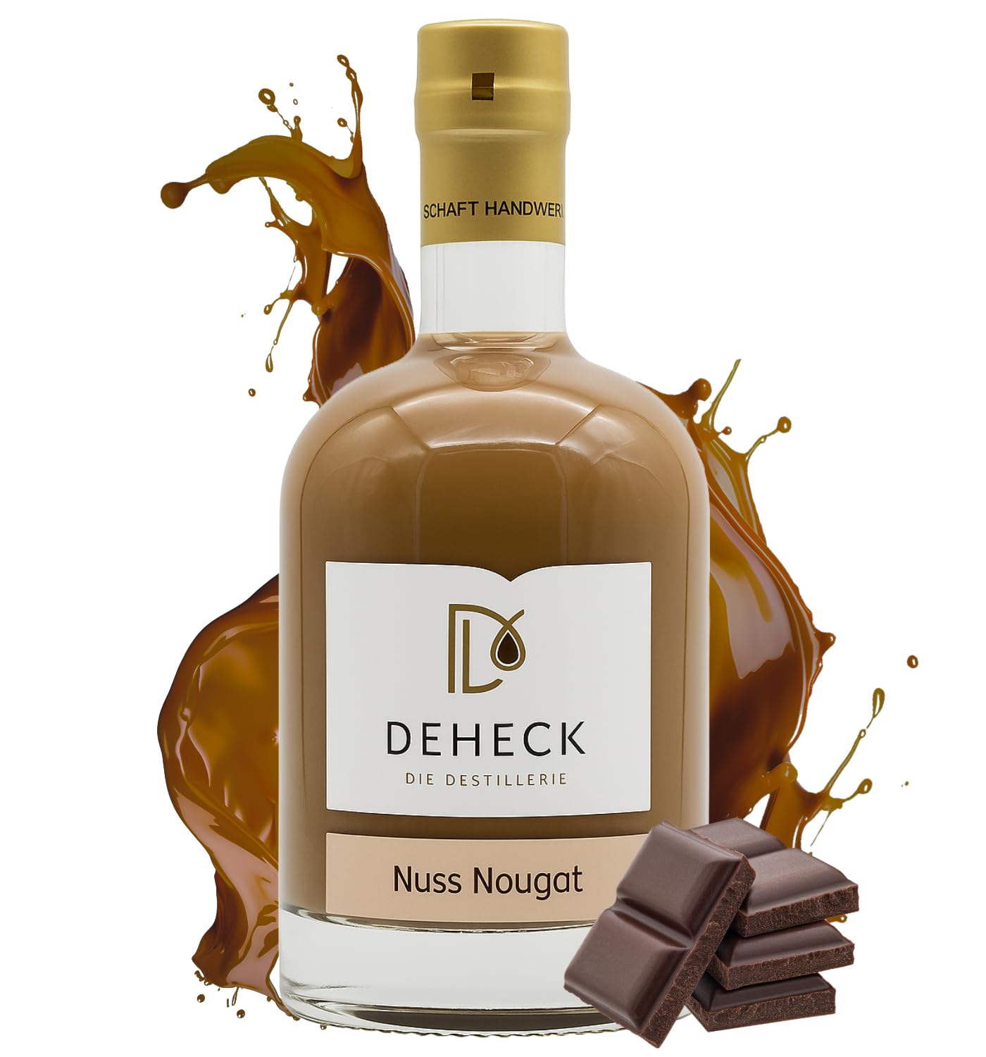 Deheck Sahne Likör 0,5l I DLG Gold Prämierte Destillerie I Cremiger Likör mit feiner Sahne I 500ml (500ml, Nuss Nougat)