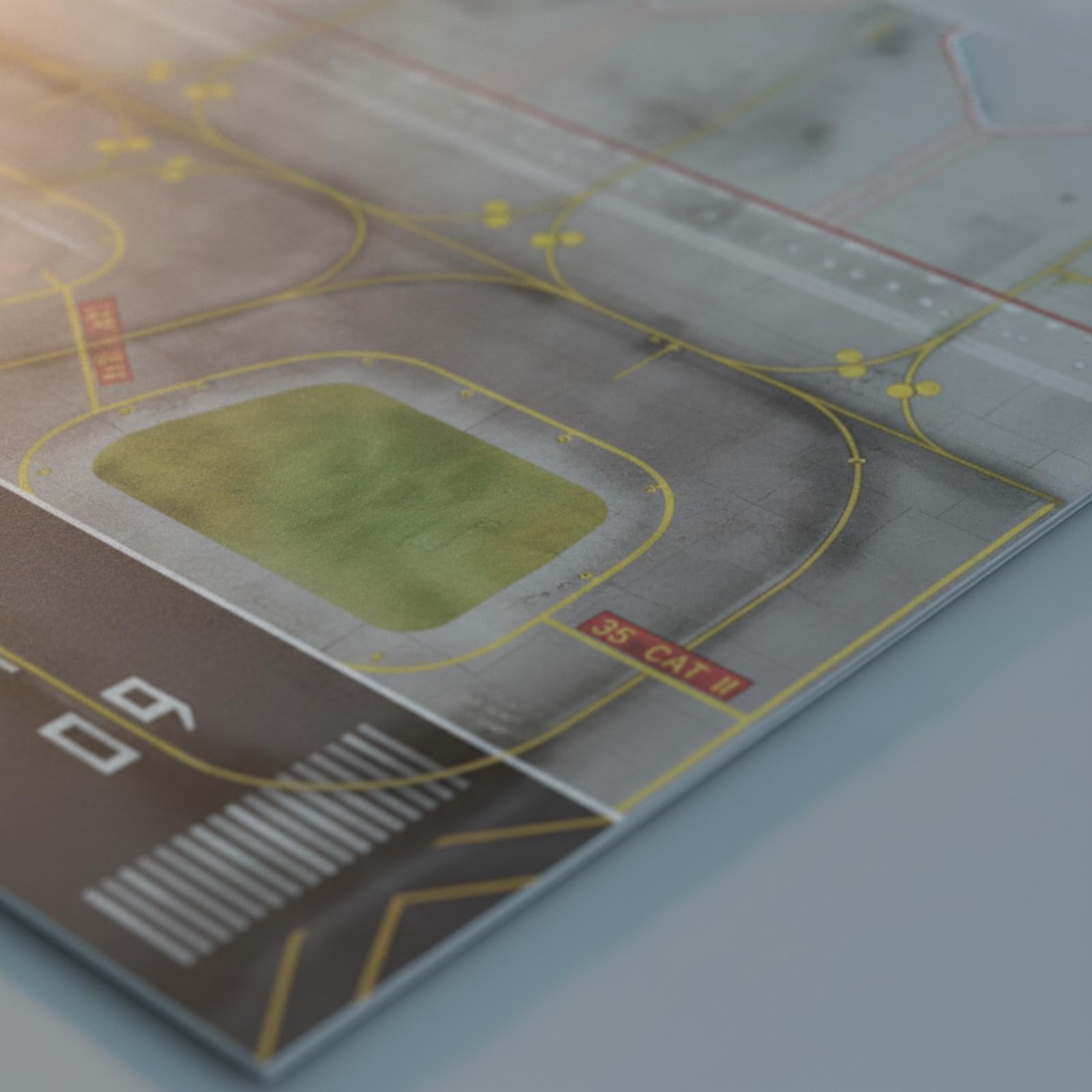 Tabellone Aeroporto in Legno Base Dotata di Pista Compatibile Diorama per Modellisti