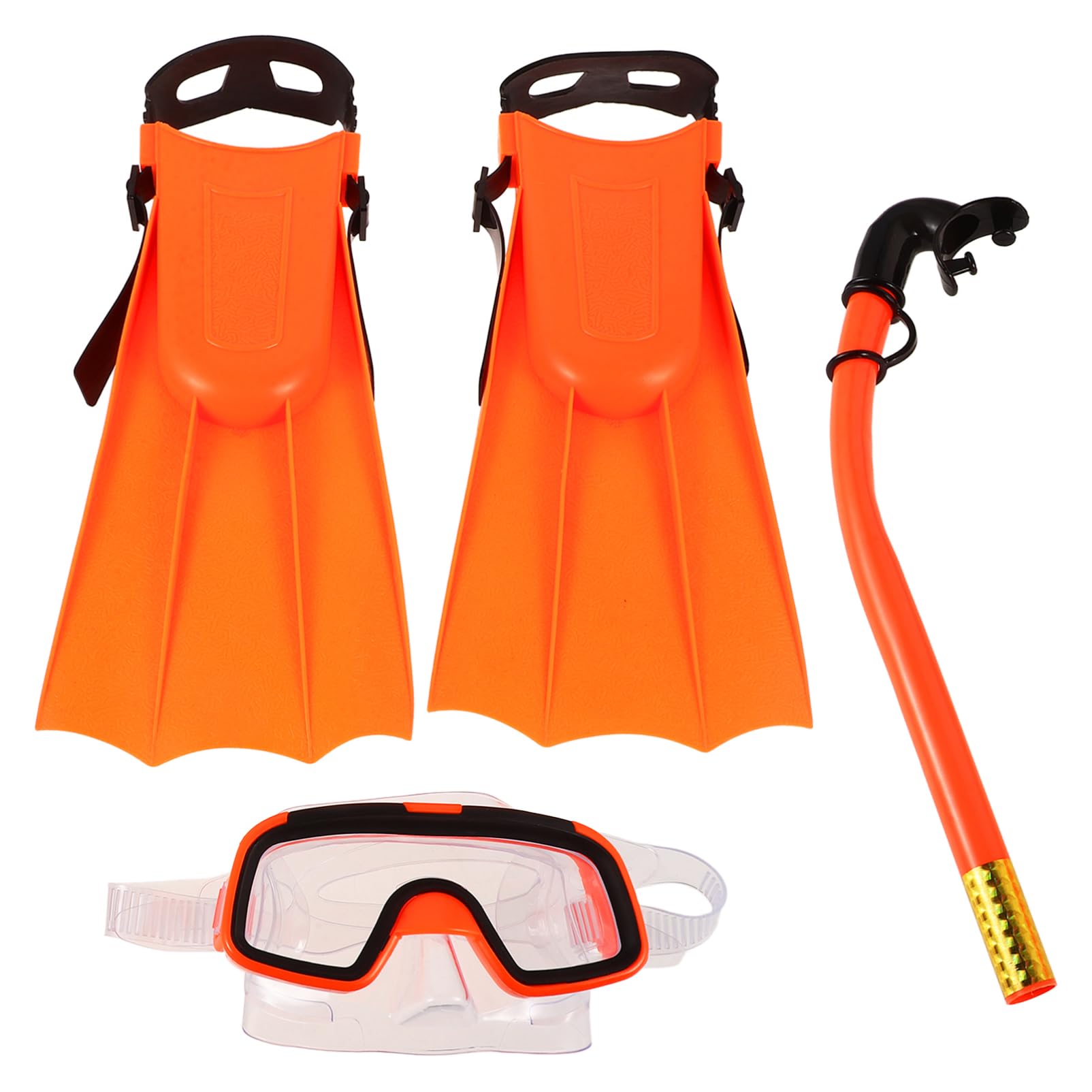 Abaodam Child Diving Gear 3-in-1 Snorkeling Kit Mask Fins and Snorkel Semi-Dry Diving Glasses for Boys and Girls Safe Swimming Accessories