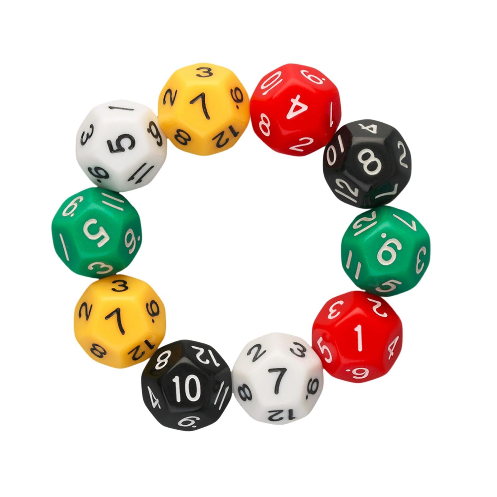 CLUB BOLLYWOOD® 10Pcs 12 Sided Dice Acrylic Dice for Party Game Table Game Role Playing Game|Toys & Hobbies | Games | Other Games|10 Polyhedral Dices