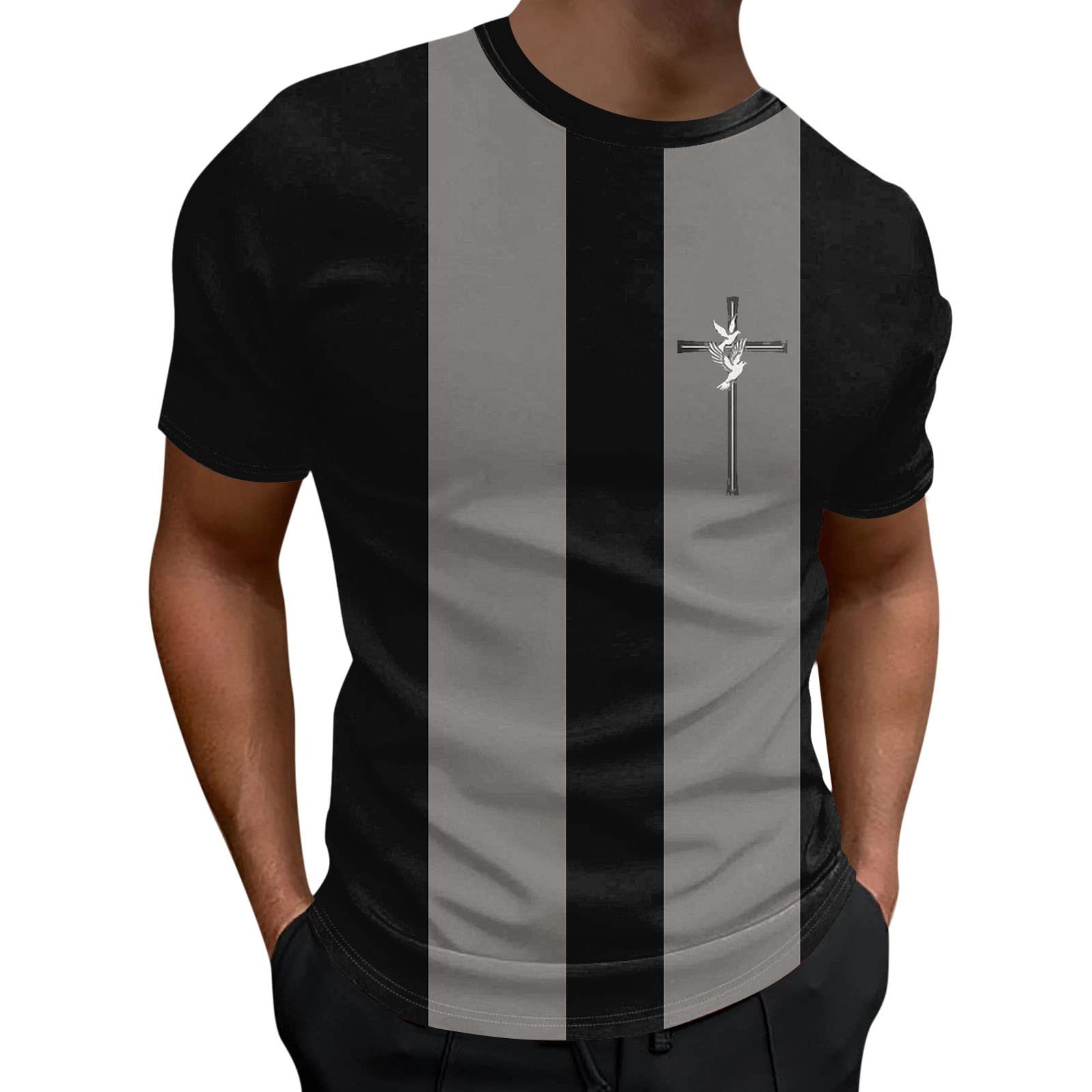 Short Sleeve Vintage Button Down Casual Men Spring And Summer Leisure Sports Breathable Comfortable Beach Wind Stitched Stripe Color T Shirt Short Sleeve Holiday Outdoor Shirts