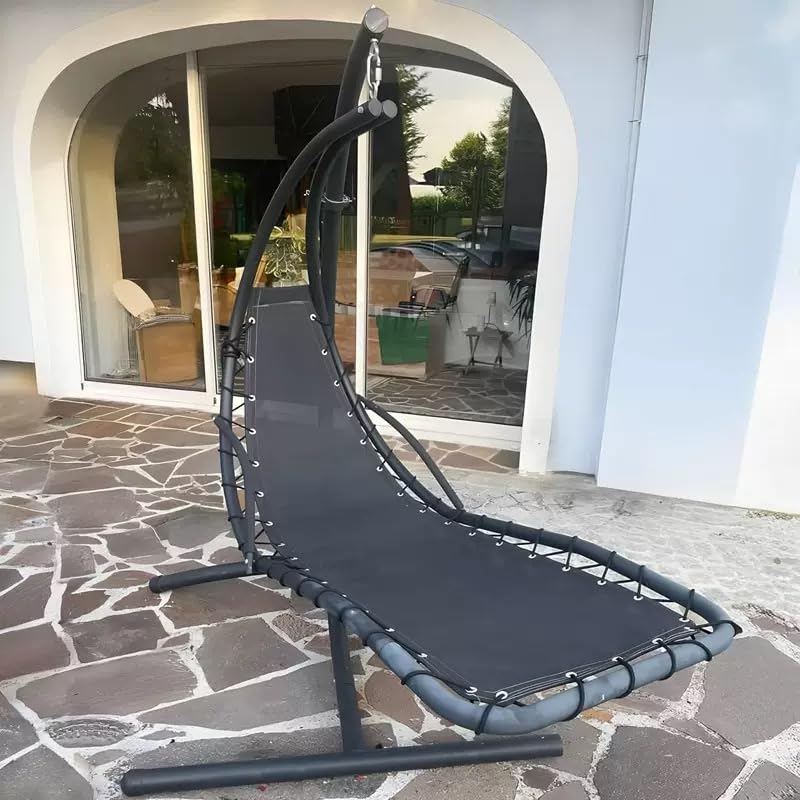 Ersatz-Netzgewebe für Hängesessel, 197 x 64 cm, Schwarz, mit Seil