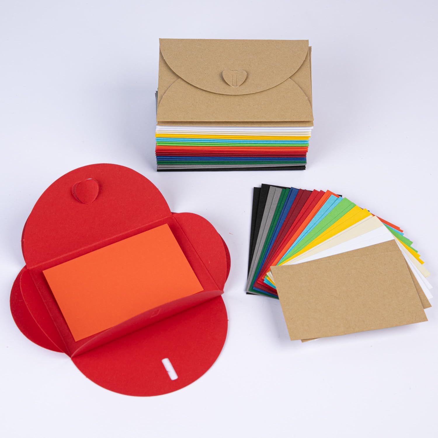 FUNOMOCYA Biglietti E Buste Vuote Biglietti E Buste Quadrati Semplici Carta Kraft Vuoti E Carta E Per Regalo - 10
