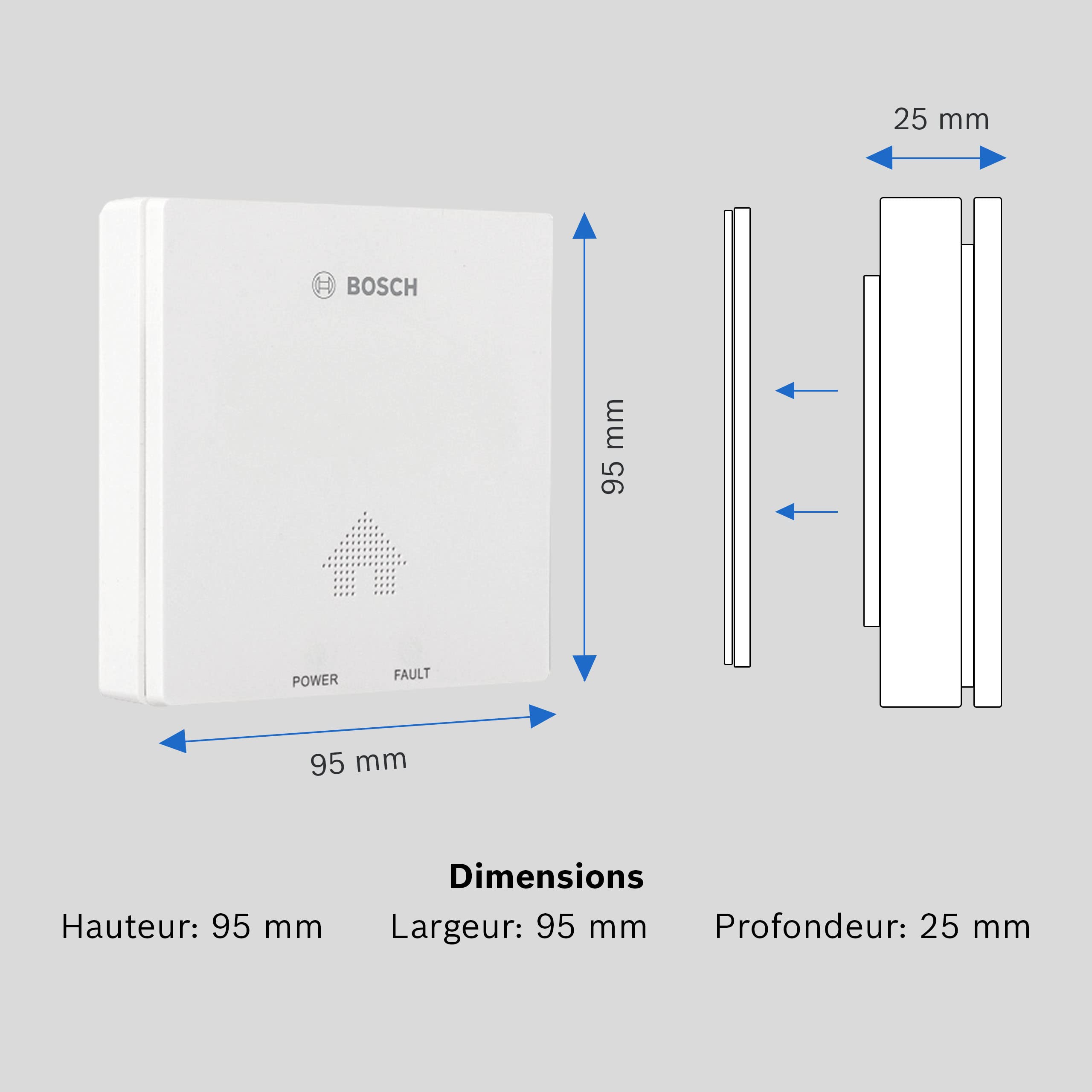 Bosch Détecteur de monoxyde de Carbone D-CO | Détecteur de monoxyde de carbone facile à installer, Avec mode mémoire et indicateur de fin de vie