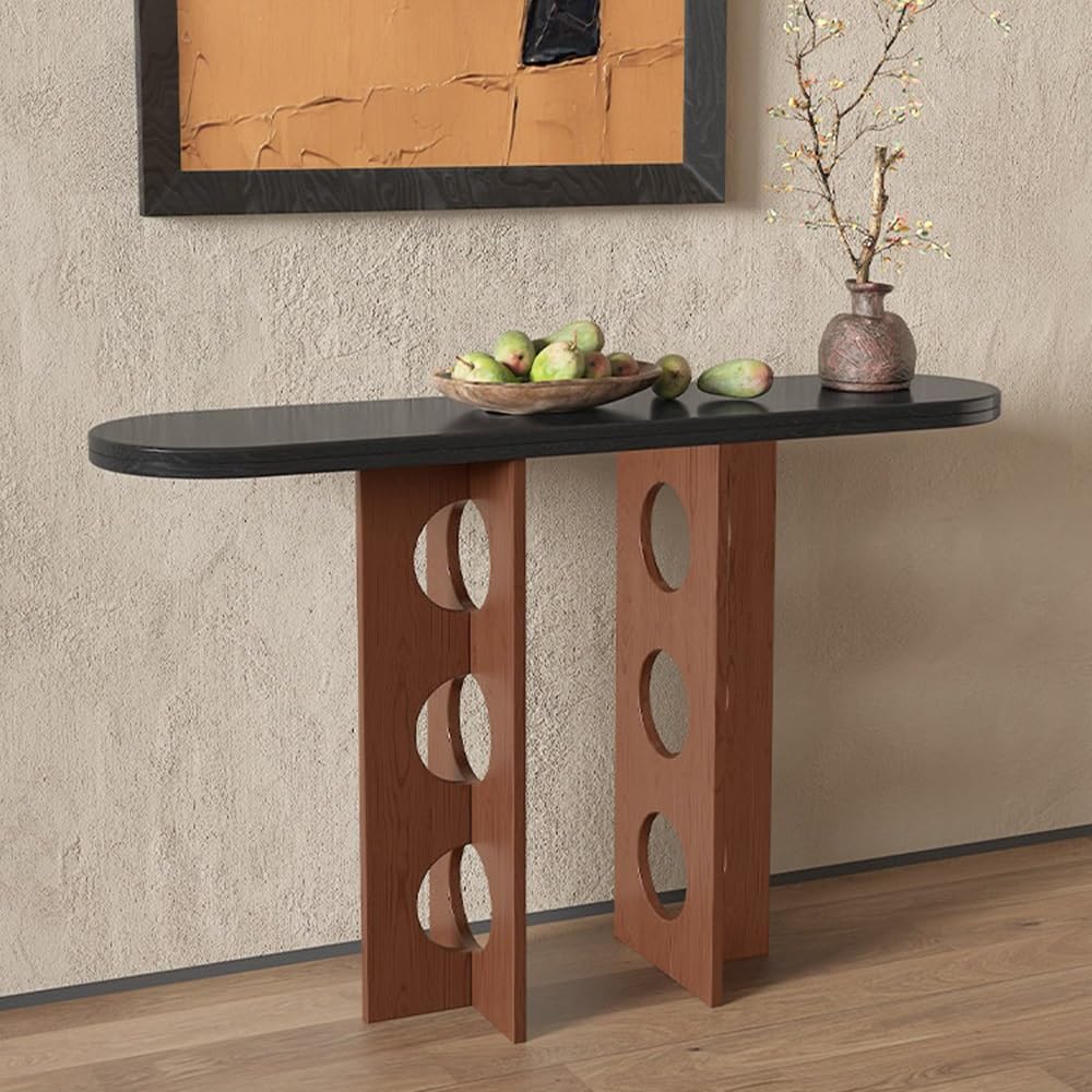 Tavola d'altare Cinese Consolle in Legno massello da Ingresso | con ripiano aperto(Natural,Piccolo)