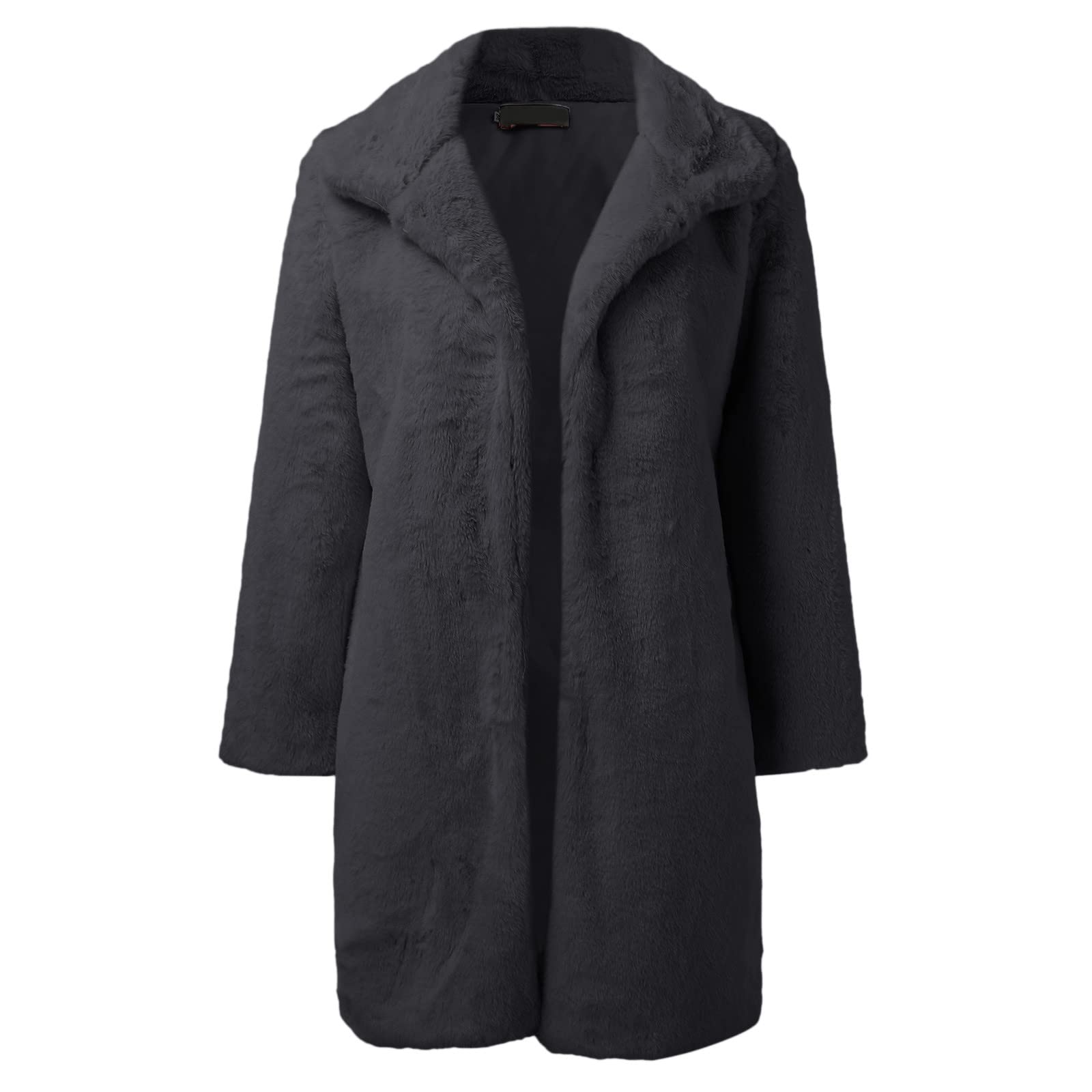Chaquetas de forro polar para mujer, abrigo sintético, chaqueta de invierno, cálida, holgada, cuello vuelto, talla grande, ropa de abrigo acogedora