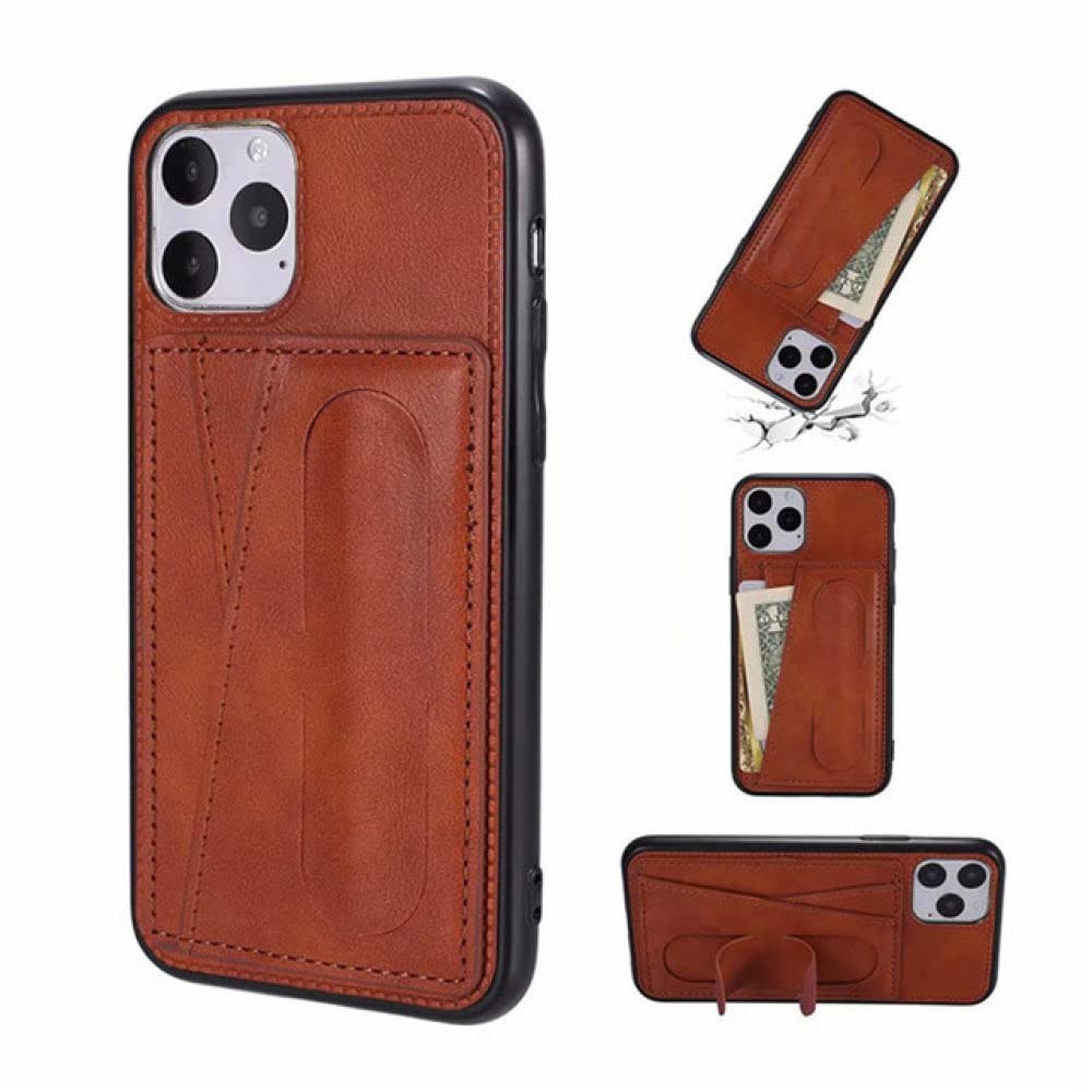 Coque en cuir marron de qualité supérieure antichoc pour iPhone XR XS