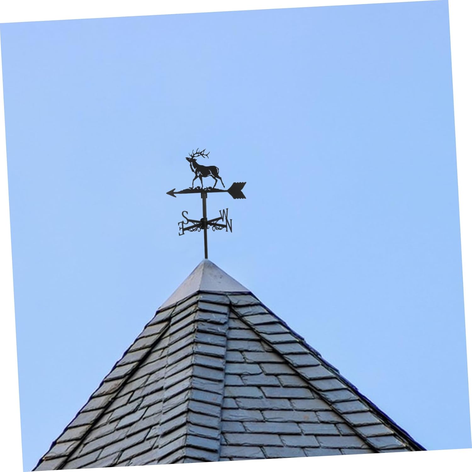 Toyvian Iron Weather Vane Garden Decor Rustic Wind Direction Indicator for Outdoor Use Metal Weathervane for Farm and Home Landscaping