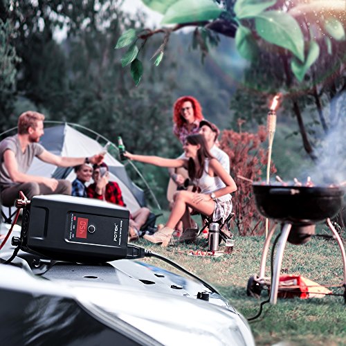 POTEK 500W Power Inverter DC 12 V to 110V AC Car Converter with Digital Display Dual AC Outlets and Dual USB Charging Ports for Tablets, Laptop and Smartphones