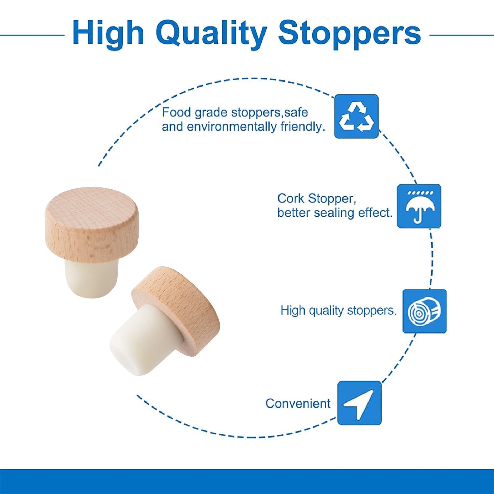 INCREWAY Wine Cork, 8PCS T-Shape Wine Corks T-Plug Cork Wine Stoppers for Wine Bottle Glass Bottle 33 * 19mm - Image 4