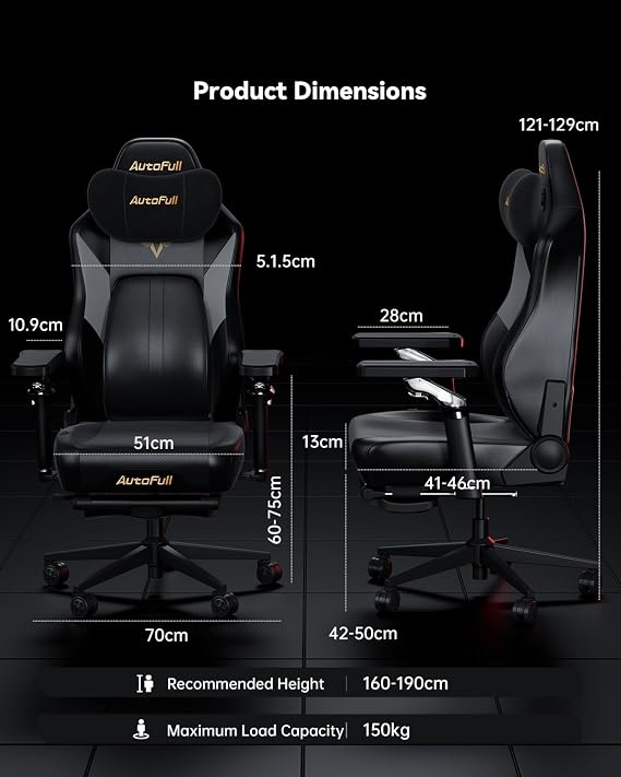 AutoFull M6 Pro Gaming Chair with Heating&Ventilation, Ergonomic Headrest | Active Heating & Ventilation, Ergonomic Headrest, Adjustable Lumbar Support & Armrests. IEM & ESL 2026 Official Partner