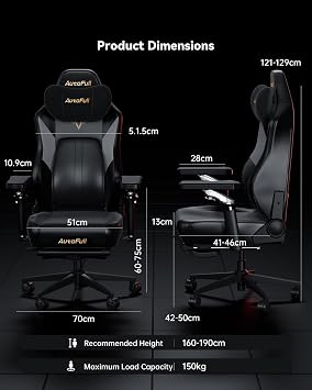 AutoFull M6 Pro Gaming Chair with Heating&Ventilation, Ergonomic Headrest | Active Heating & Ventilation, Ergonomic Headrest, Adjustable Lumbar Support & Armrests. IEM & ESL 2026 Official Partner