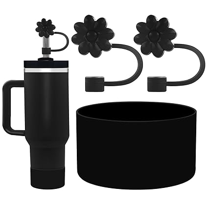 Velaco Protective Silicone Boot and Straw Covers for Stanley Quencher H2.0 40 30 20 oz & IceFlow Flip 30 20 oz, BPA Free Anti-Noise Anti-Scratch, Tumbler Protector Sleeve Cover Boot