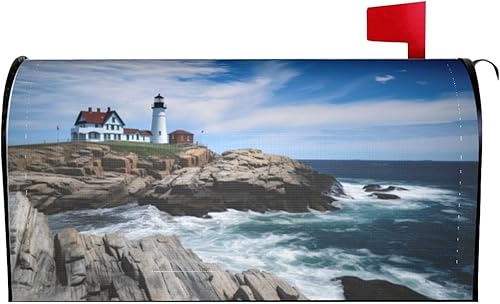Fundas magnéticas para buzón de Sea Lighthouse, envolturas de correo para jardín, patio, decoración del hogar para exteriores, tamaño estándar 21 x