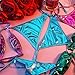 Zhanmai 4 Pcs Womens g String Thong Bikini Women's Exotic Lingerie Sets Swimwear for Beach Party (Blue,Rose,Green,Purple,One Size)