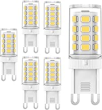 Senshuomy Light Bulb,G9 LED Bulbs,5W/500LM/6500K/220-240V,Equivalent to 40w-50w Halogen Bulb,No Flicker Non-dimmable for Lighting Decor,Chandelier(Pack of 6/Cold White)