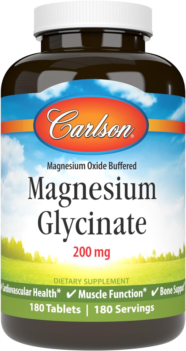 Carlson Chelated Magnesium 200mg, 180 Tablets
