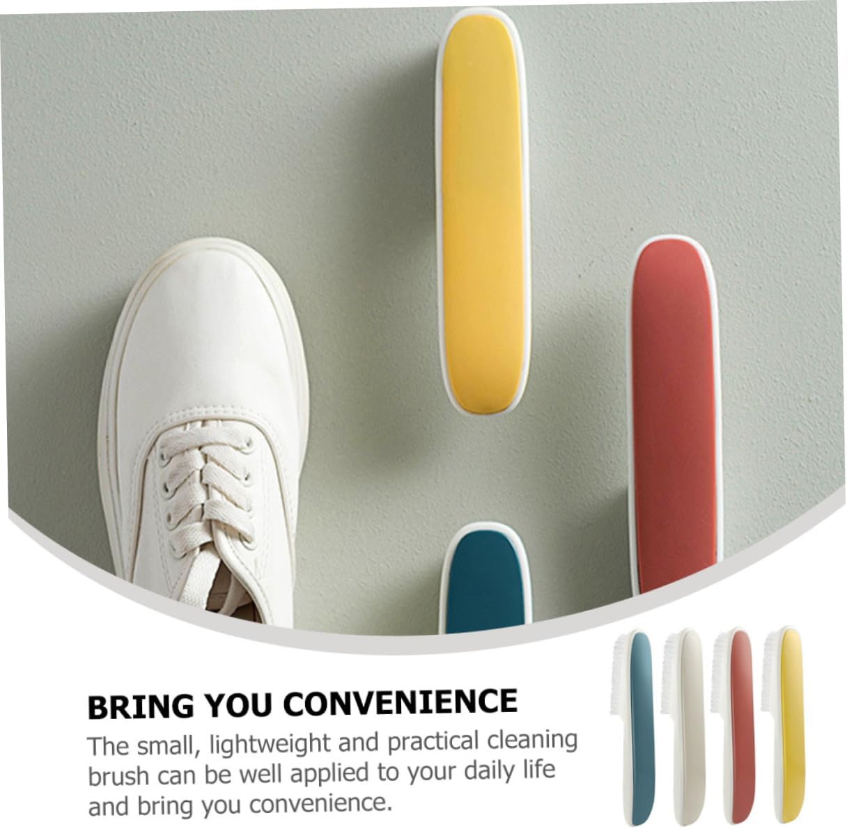 CHILDWEET 4pcs Soft Bristle Multi-Function Cleaning Brush for Shoes and Clothes Comfortable Grip Lightweight Material Macaron Colors Red Gray