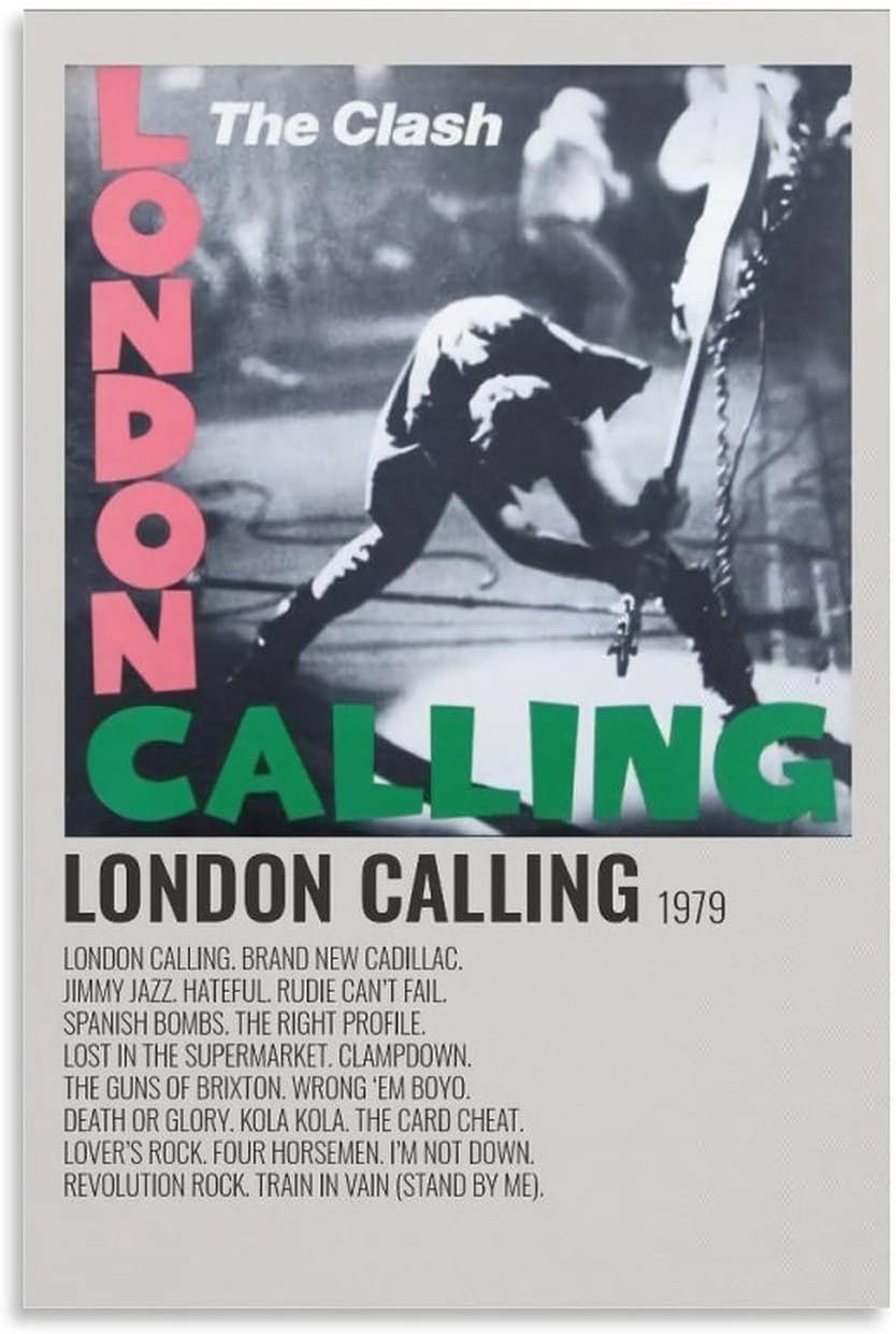 IKIYA The Clash London Calling Canvas Posters Wall Art Decor Room Bedroom Decoration Unframe:12x18inch(30x45cm)