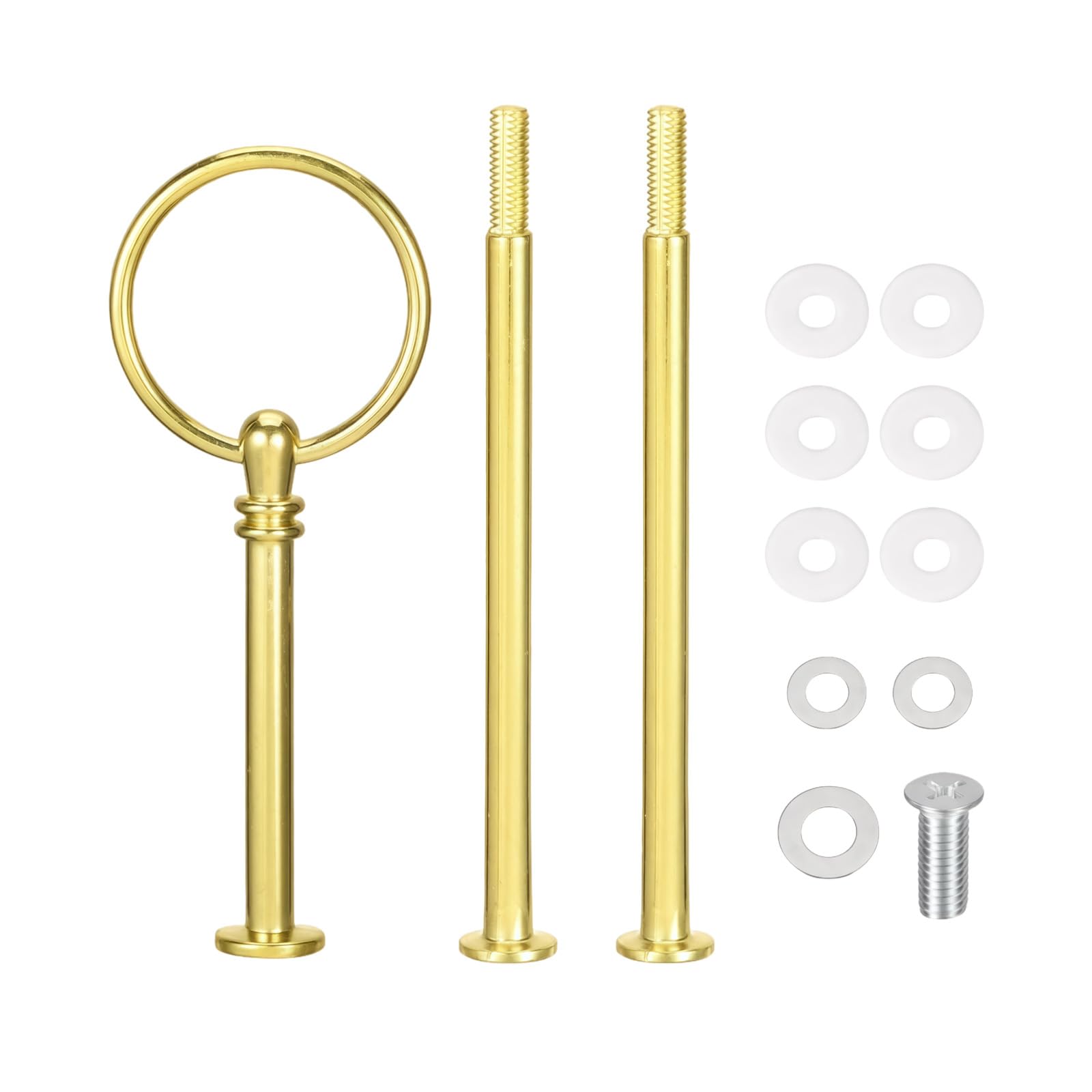 1 Set 3 Cake Stand Fittings, Tier Cake Hardware, Cupcake Stand Fittings for Wedding Birthday Tea Party (Gold)