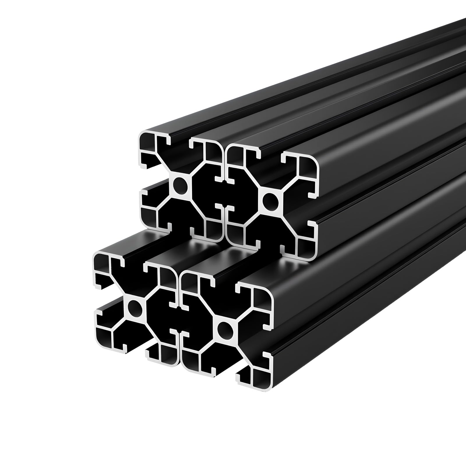 VEVOR 4040 Aluminium Profile 4 Stk. 2 m, Eloxierte T-Nut-Aluprofile nach EU-Standard, Hochfestes Strangpressprofil, Aluminiumschiene für 3D-Druckerteile, CNC-DIY-Werkbänke und Montage, Schwarz