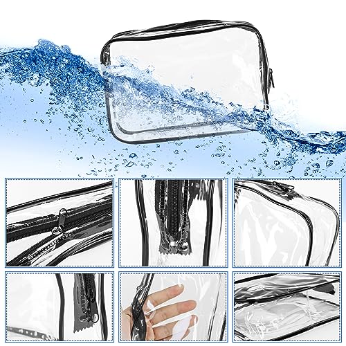 15 PCS Transparent Cosmetic Bags Clear Toiletry Bags Waterproof Makeup Bags PVC Plastic Zippered Organizer Cases for Travel Vacation Bathroom3